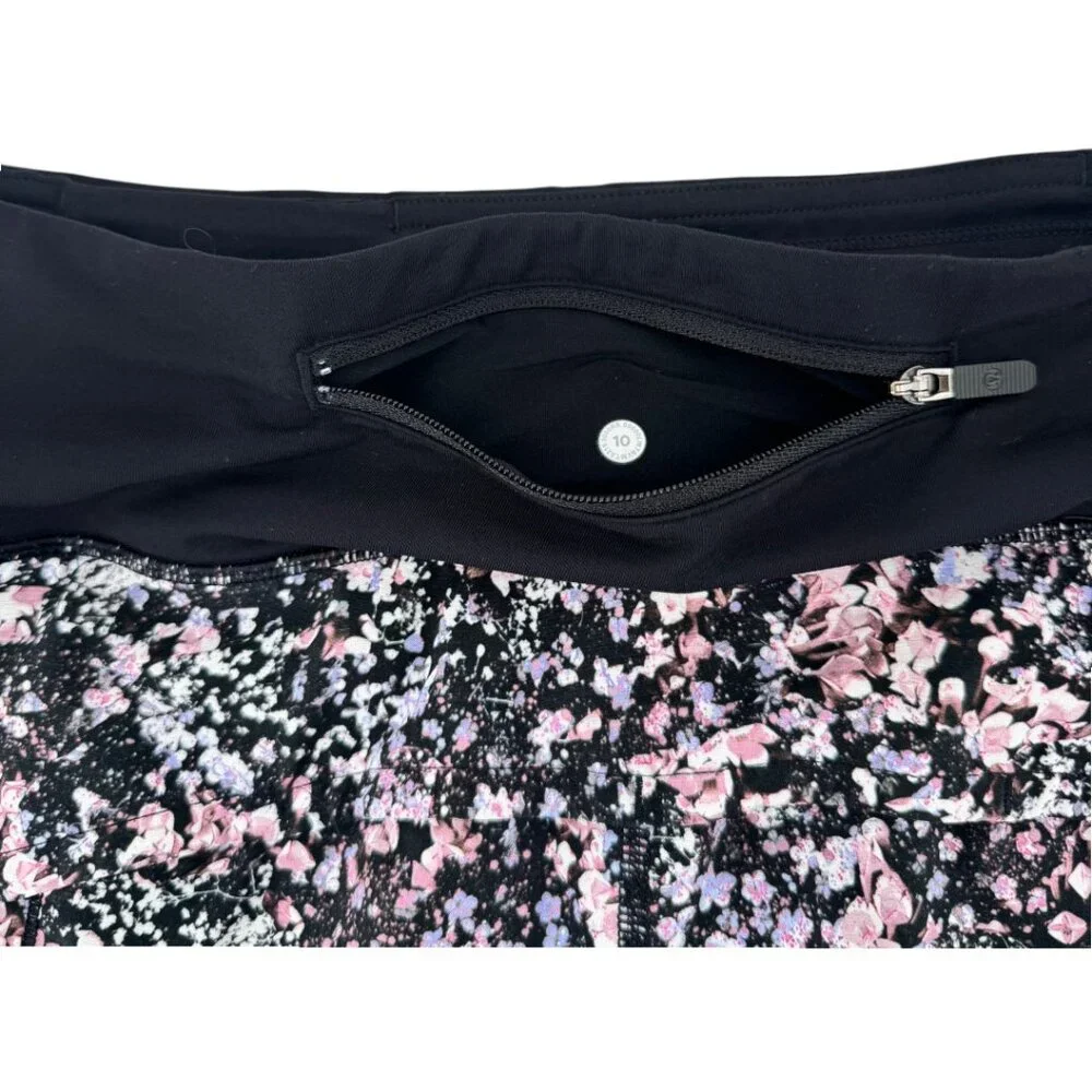 Lululemon Speed Up Short 4" Floral Spritz Multi Black Size 10 Lined Pocket - Picture 2 of 4